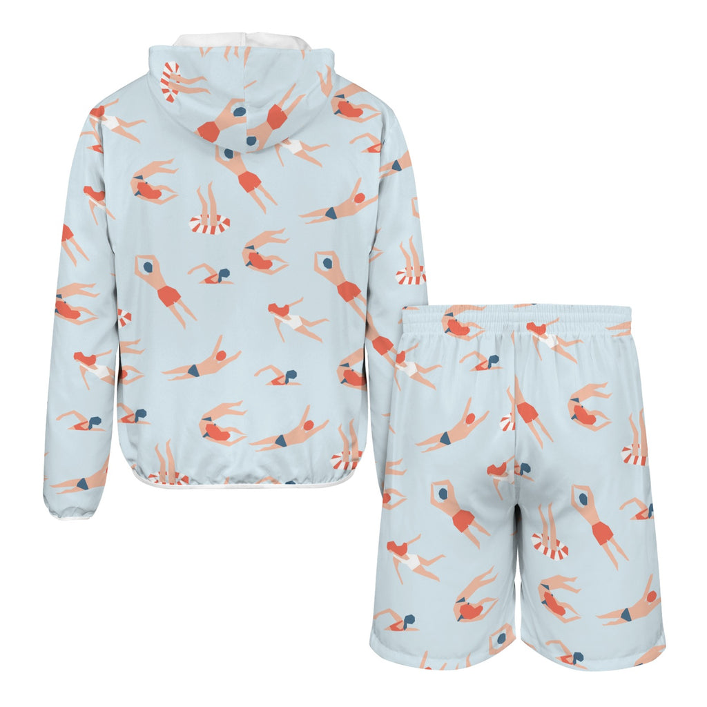 Summer Swim Men's Lightweight Sun Hoodie & Shorts Set Men's Lightweight Sun Hoodie & Shorts Printed Offshore Summer