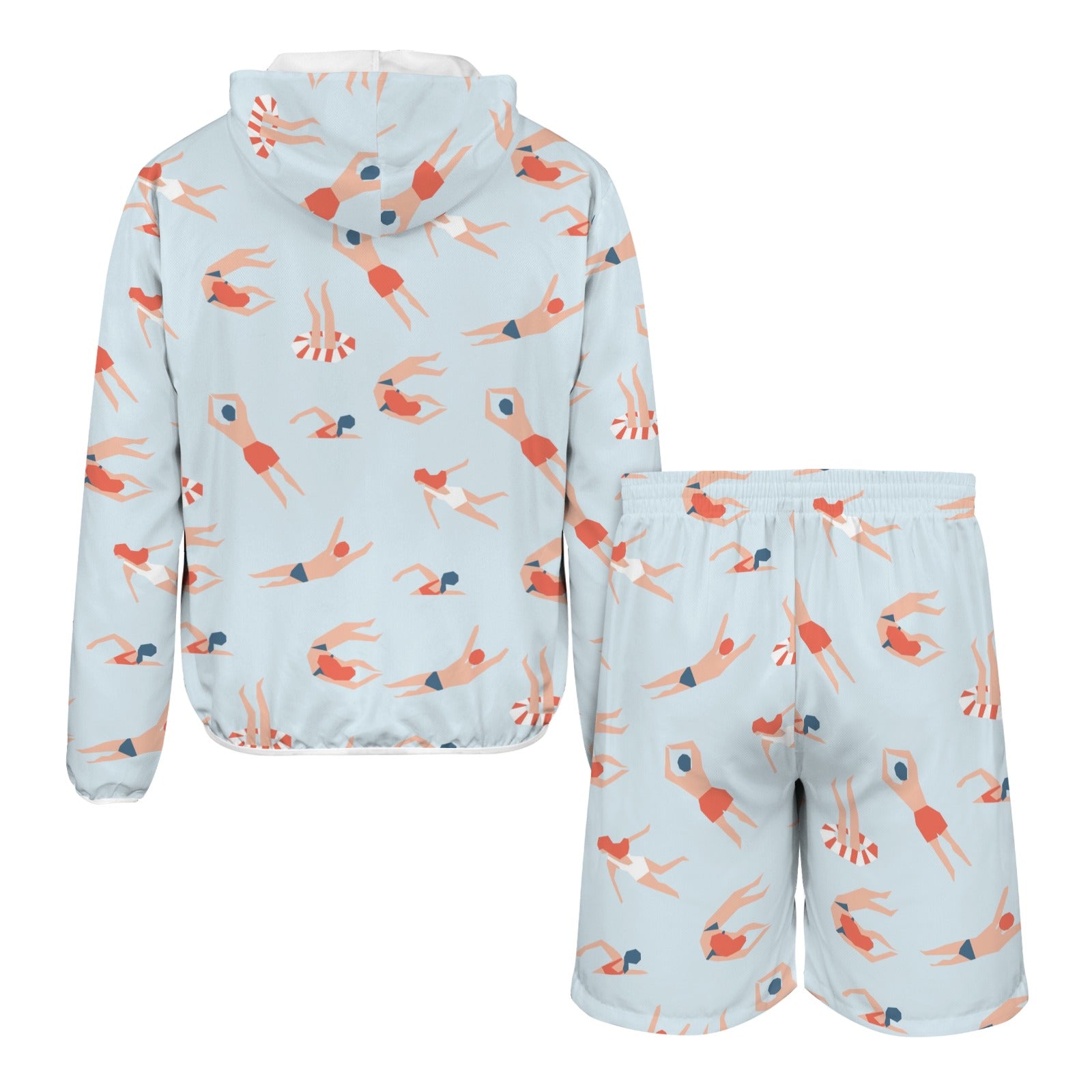 Summer Swim Men's Lightweight Sun Hoodie & Shorts Set Men's Lightweight Sun Hoodie & Shorts Printed Offshore Summer