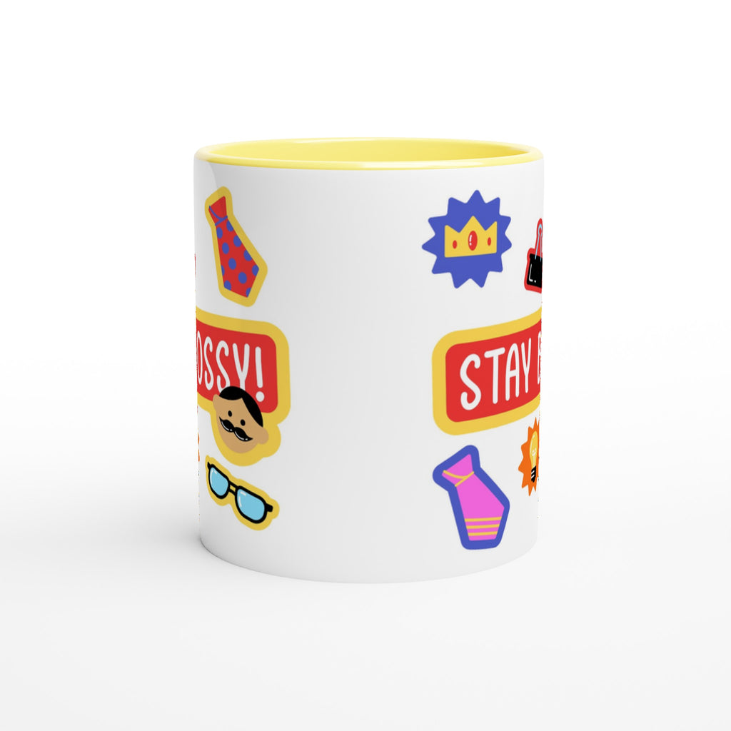 Stay Bossy, Boss Mug - White 11oz Ceramic Mug with Colour Inside Colour 11oz Mug Funny