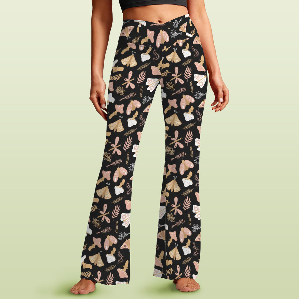 Magic Moth High Waist Crossover Tummy Control Flare Leggings 5XL High Waist Flare Leggings Printed Offshore