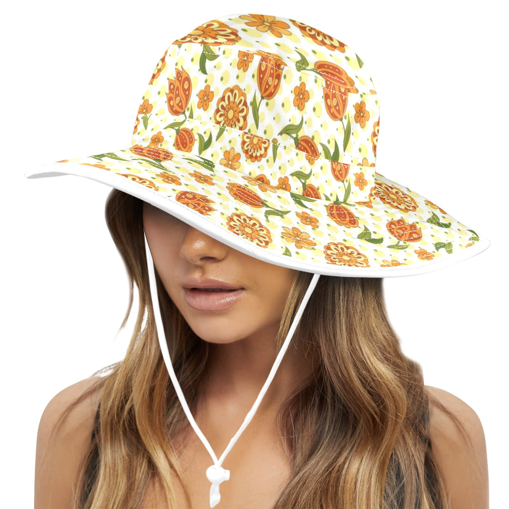 Graphic Floral Wide Brim Bucket Hat Wide Brim Bucket Hat Plants Printed Offshore