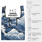 Japanese Waves Foldable Shopping Bag