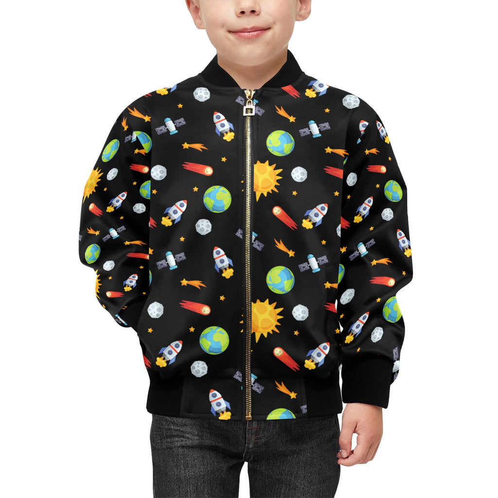 Busy Space Kids Bomber Jacket Kids Bomber Jacket Printed Offshore Space