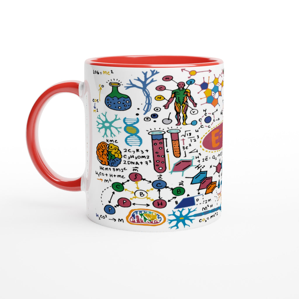 Science Time - White 11oz Ceramic Mug with Colour Inside Colour 11oz Mug Globally Fulfilled Science