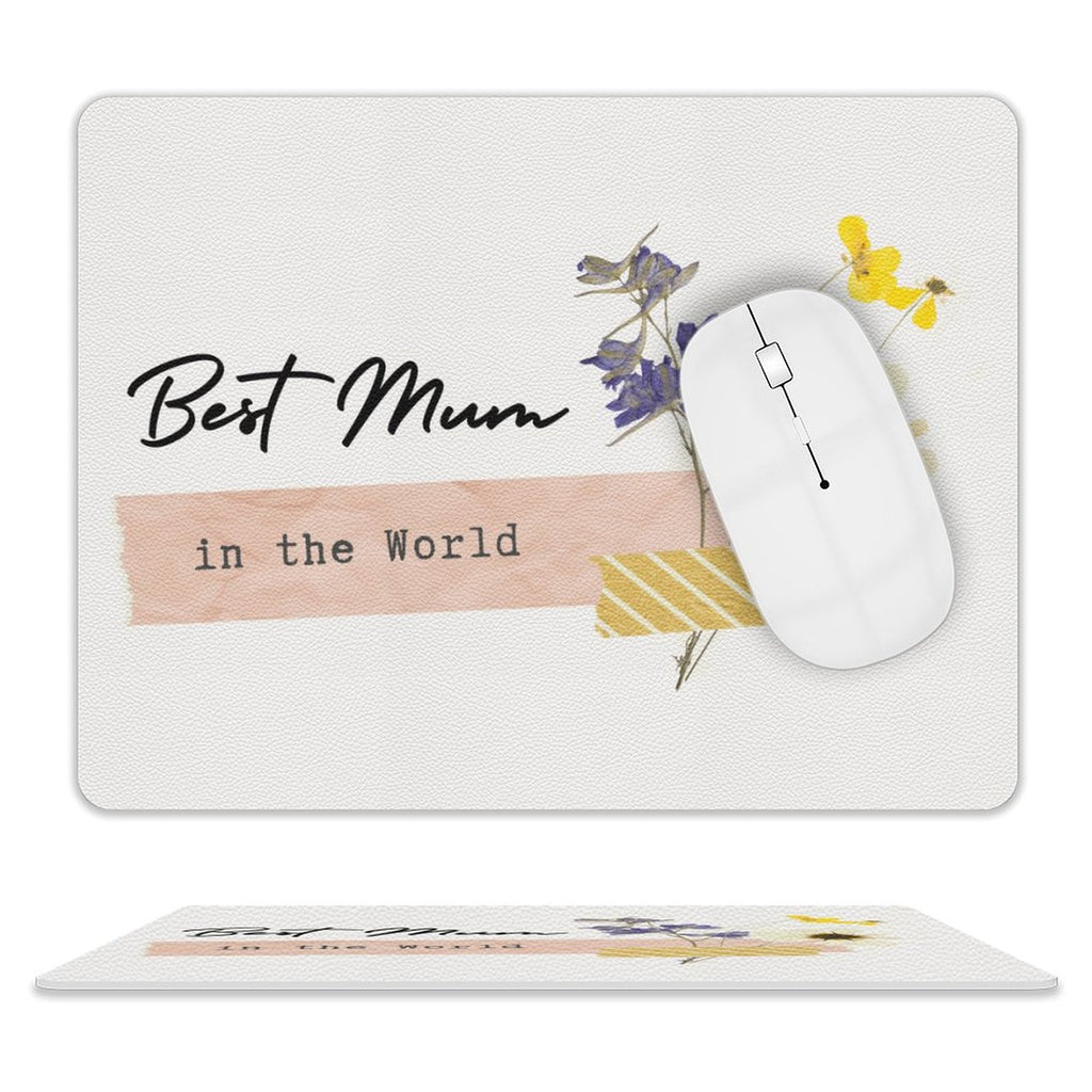 Best Mum In The World - Leather Mouse Pad white One size Leather Mouse Pad Mum Printed Offshore
