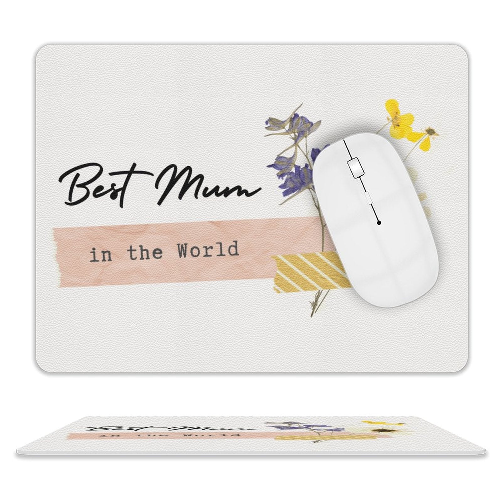 Best Mum In The World - Leather Mouse Pad white One size Leather Mouse Pad Mum Printed Offshore