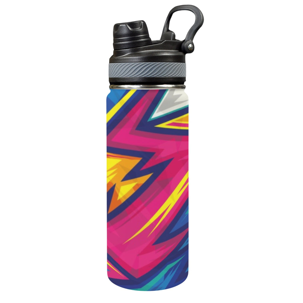 Abstract And Bright - Insulated Water Bottle with Dual-Use Lid (18oz) One Size Insulated Water Bottle with Dual-Use Lid (18oz) Printed Offshore