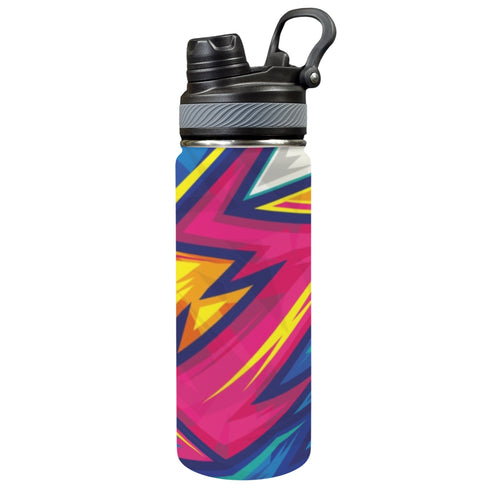 Abstract And Bright - Insulated Water Bottle with Dual-Use Lid (18oz) One Size Insulated Water Bottle with Dual-Use Lid (18oz) Printed Offshore