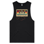 Best Pa Ever, Cassette Tape Mens Men's AS Colour Drop Arm Tank Top Black Drop Arm Tank Top Dad Music Printed In Australia Retro