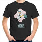 Monkey Music - Kids Youth T-Shirt Black Kids Youth T-shirt animal Music Printed In Australia