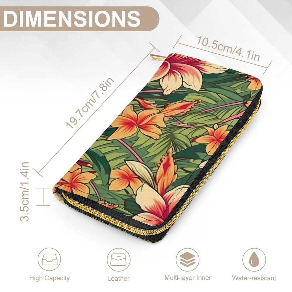 Retro Tropical Flowers -  PU Leather Wallet