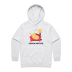 Couch Potato - Womens Hoodie White Marle Womens Hoodie Printed In Australia