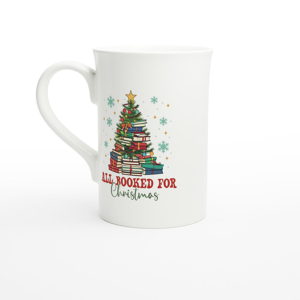 All Booked For Christmas White 10oz Porcelain Slim Mug Default Title Porcelain Mug