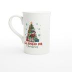 All Booked For Christmas White 10oz Porcelain Slim Mug Default Title Porcelain Mug