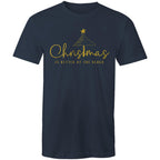 Christmas Is Better At The Beach - Mens T-Shirt Navy Mens Christmas T-shirt Christmas Printed In Australia