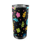Rainbows And Flowers - 20oz Mobile Tumbler with Lid (Black Lock)