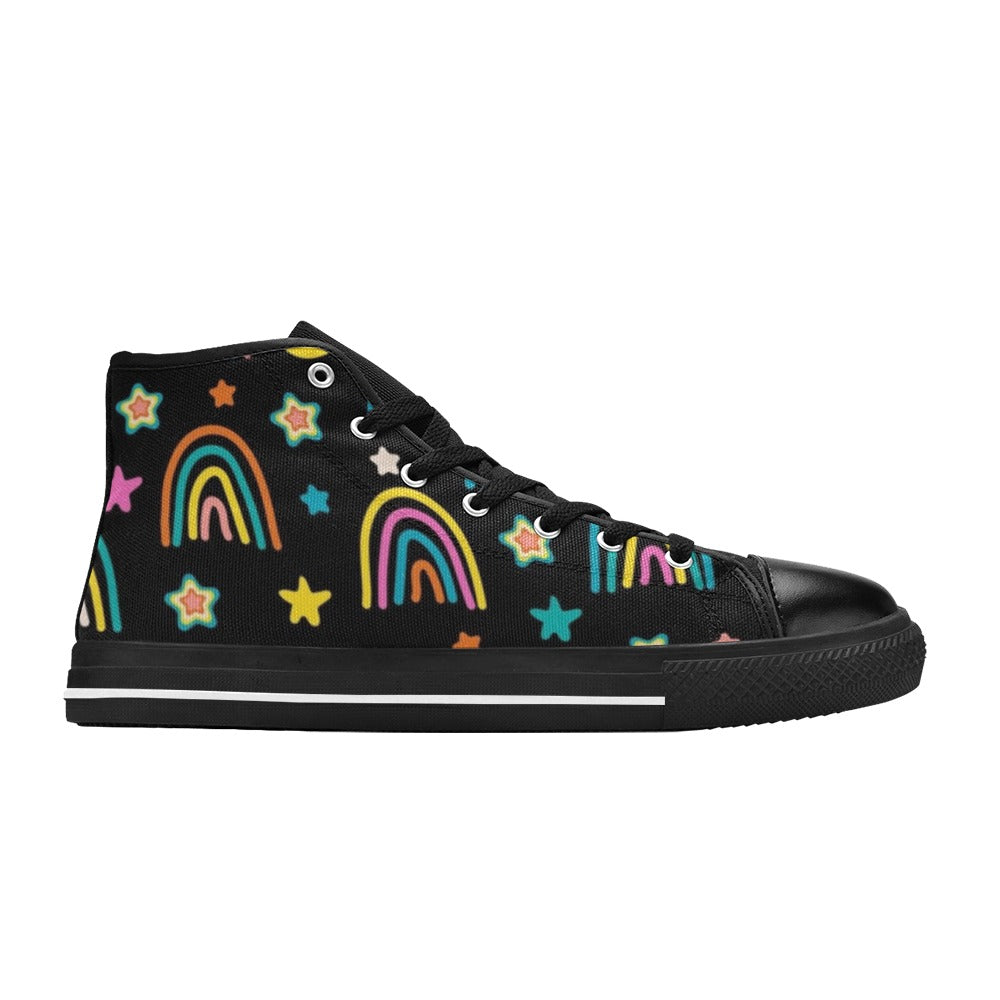 Rainbows - Kids High Top Canvas Shoes