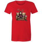 Reindeer, Christmas Movies Watching T-shirt - Womens T-shirt