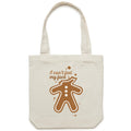 Gingerbread, I Can't Feel My Face, Christmas Canvas Tote Bag Cream One Size Christmas Tote Bag Christmas Printed In Australia