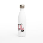 Explore More, Moped, Scooter - White 17oz Stainless Steel Water Bottle White Water Bottle Globally Fulfilled