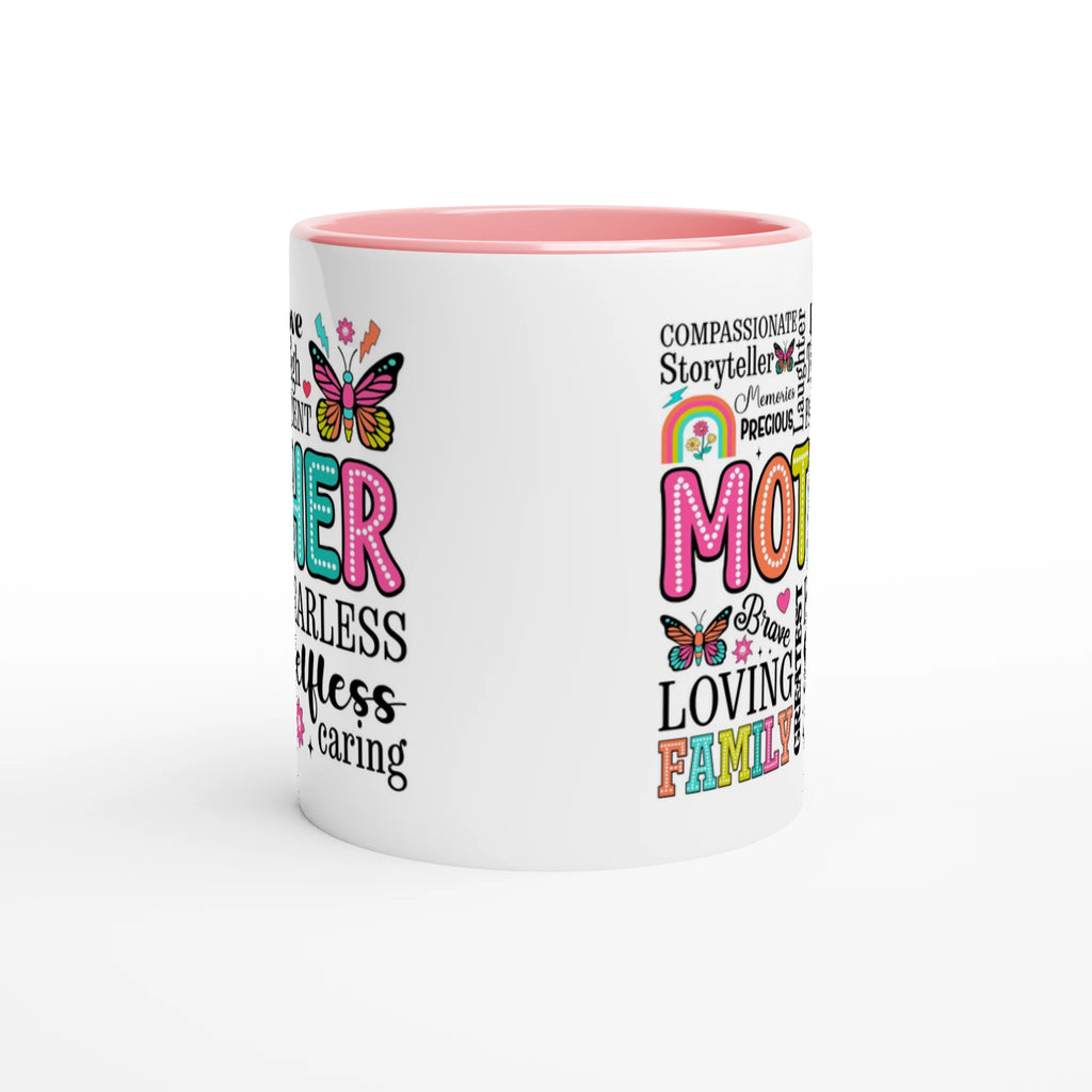 Mother Word Cloud - White 11oz Ceramic Mug with Colour Inside Colour 11oz Mug Globally Fulfilled Mum