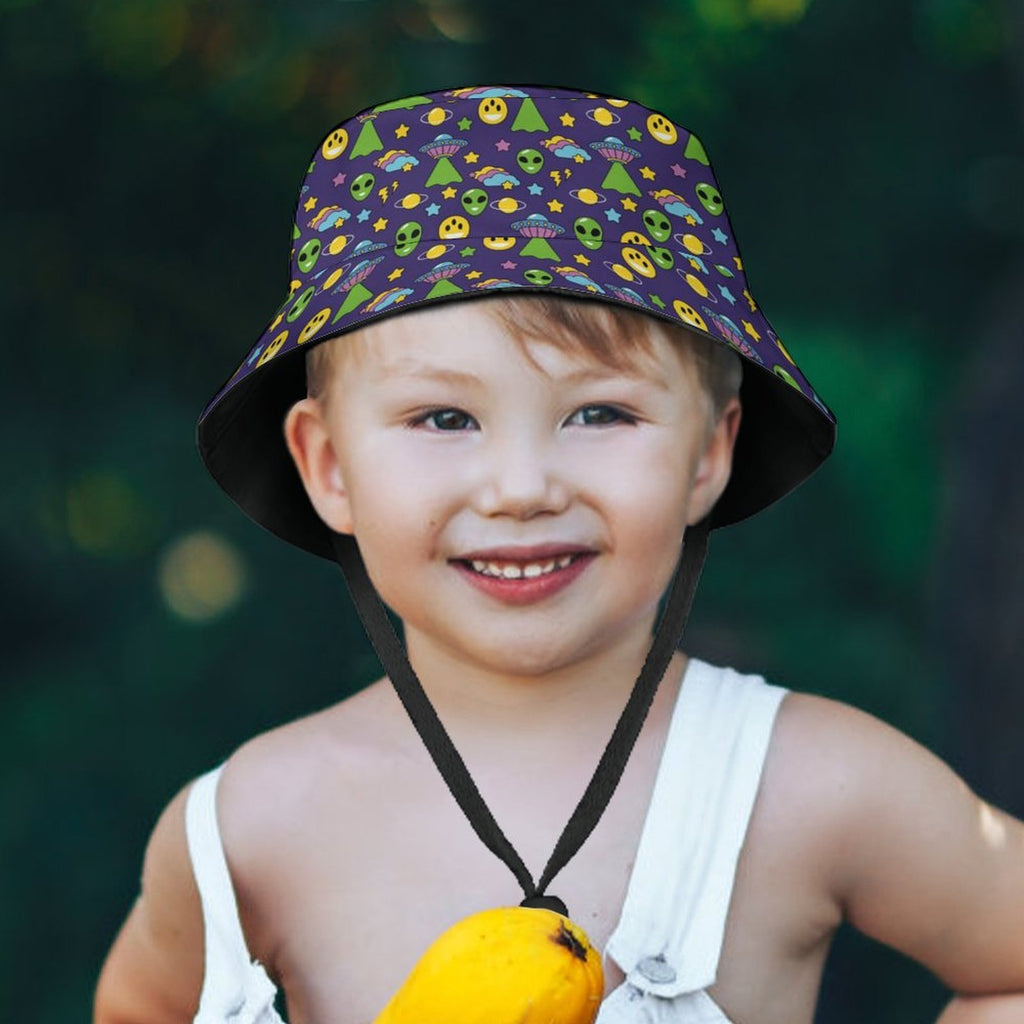 Groovy Alien Kids Bucket Hat Kids Bucket Hat Printed Offshore Sci Fi