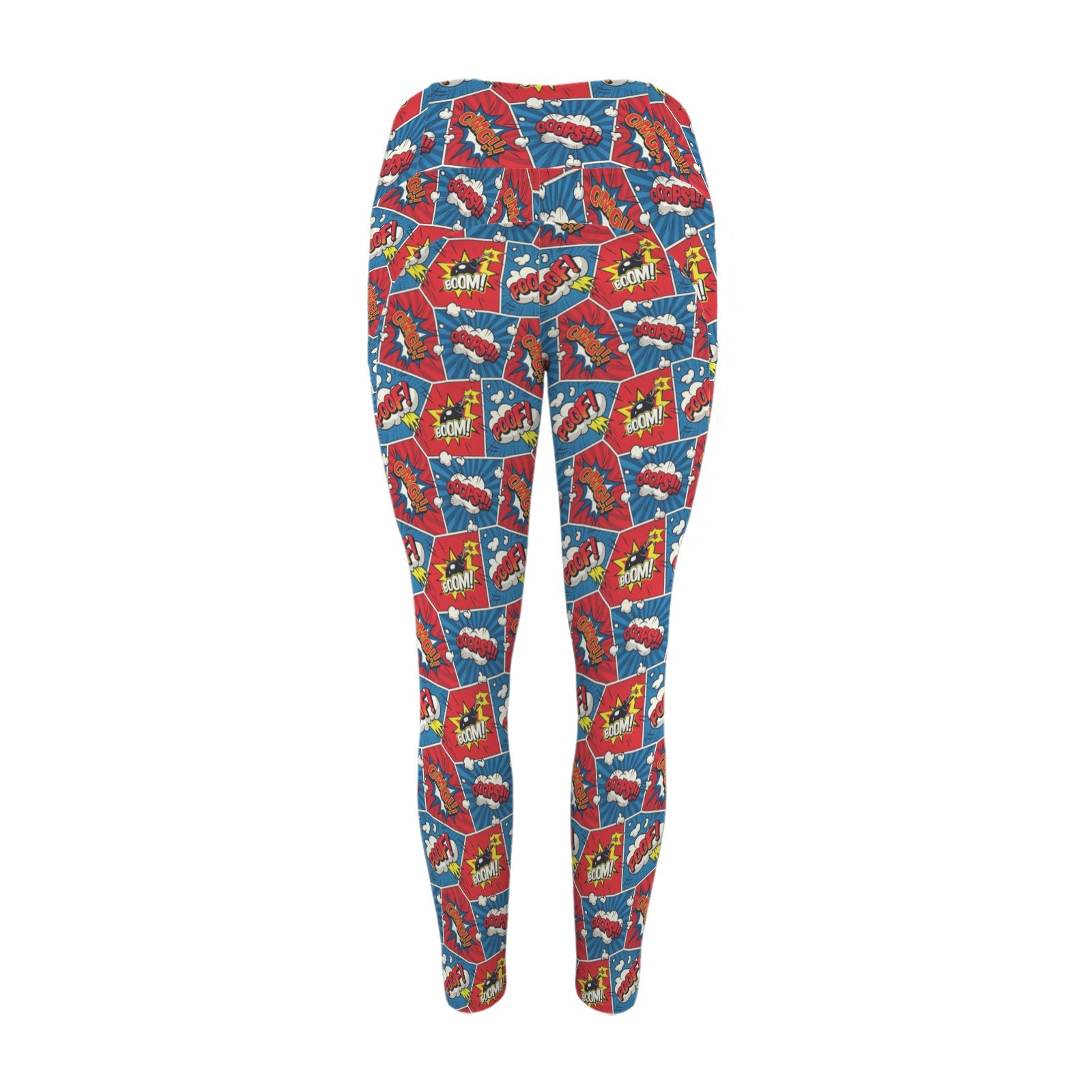 Comic Book Cells - Women's High Waist Pockets Yoga Leggings