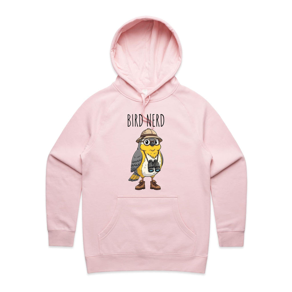 Bird Nerd 2 Women's AS Colour Hoodie Pink Womens Hoodie animal Birds Printed In Australia