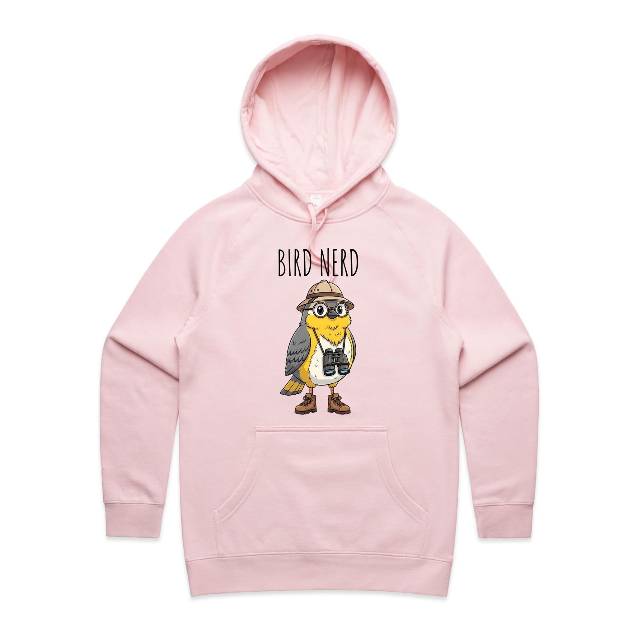 Bird Nerd 2 Women's AS Colour Hoodie Pink Womens Hoodie animal Birds Printed In Australia