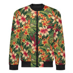 Vintage Hawaiian Floral Men's Casual Zip‑Up Bomber Jacket