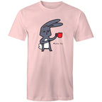 Rabbit Coffee, Wake Up - Mens T-Shirt Pink Mens T-shirt animal Coffee Printed In Australia
