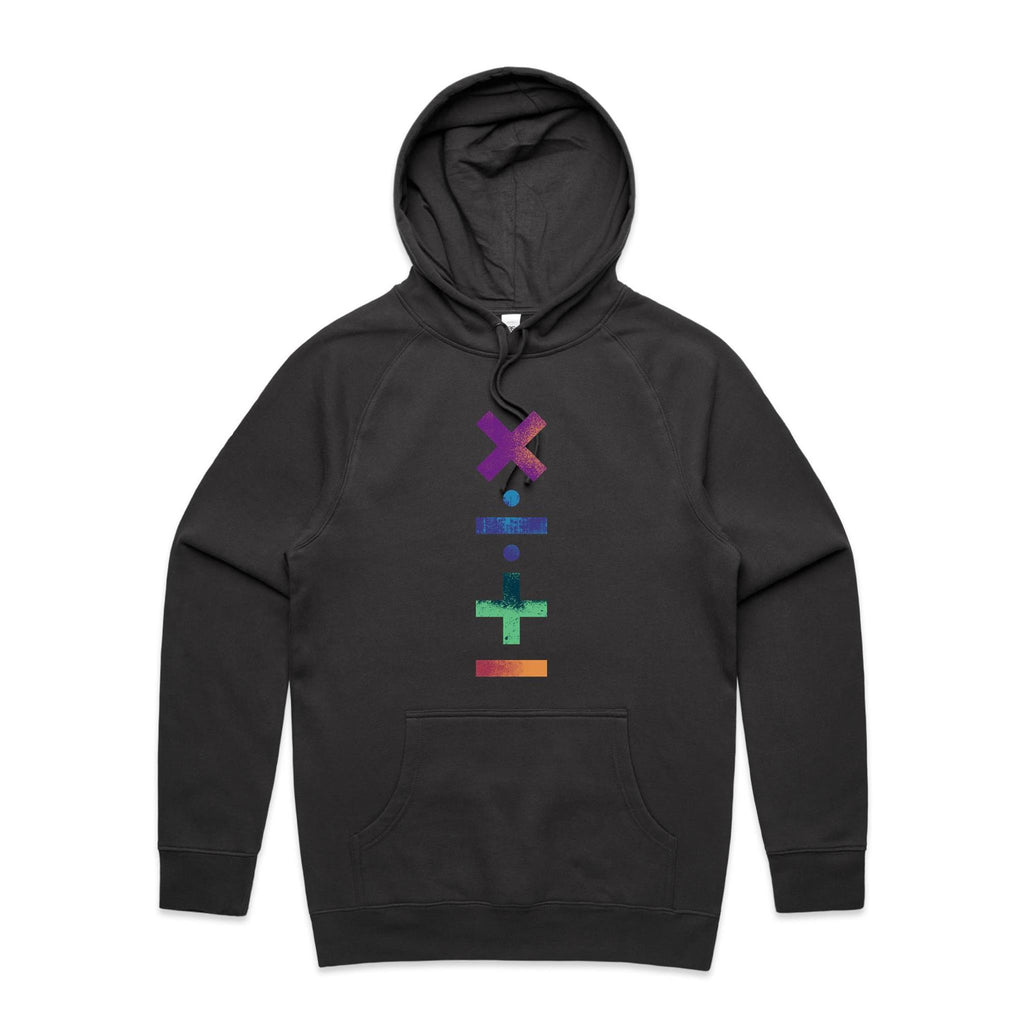 Math Symbols - Mens Hoodie Coal Mens Hoodie Maths Printed In Australia