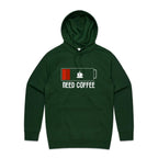 Need Coffee - Mens Hoodie Forest Green Mens Hoodie Coffee Printed In Australia