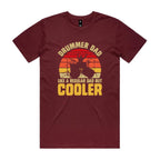Drummer Dad, Like A Regular Dad But Cooler Men's AS Colour T-shirt Burgundy Mens T-shirt Dad Music Printed In Australia