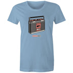 Classic Rock, Cassette Player - Womens T-shirt Carolina Blue Womens T-shirt Music Printed In Australia Retro