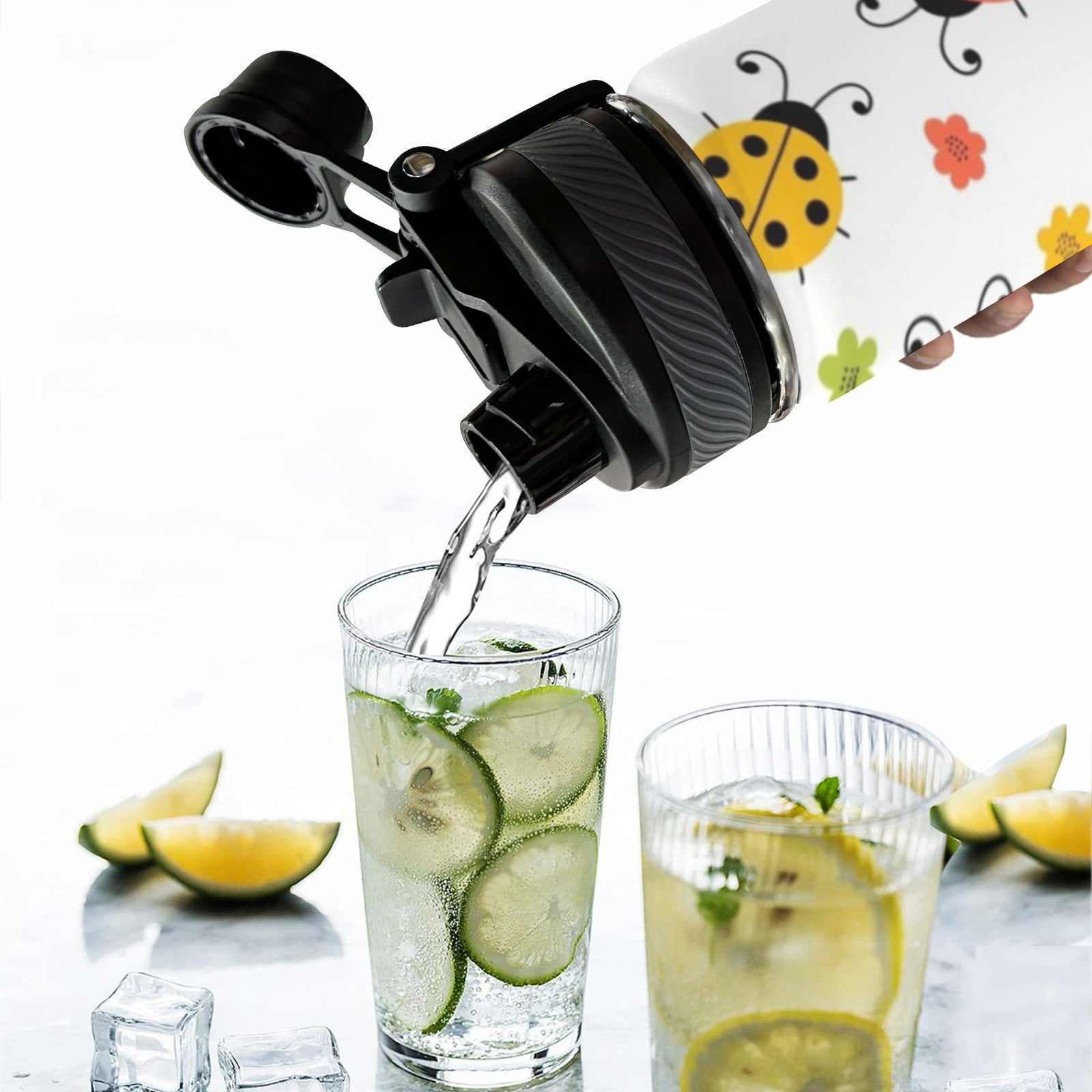 Ladybugs - Insulated Water Bottle with Dual-Use Lid (18oz) Insulated Water Bottle with Dual-Use Lid (18oz) animal Printed Offshore