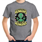 Alien, I'm Not Saying It Was Humans - Kids Youth T-shirt Grey Marle Kids Youth T-shirt Printed In Australia Sci Fi