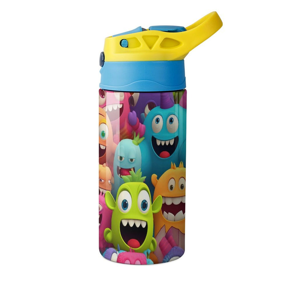 Crazy Colourful Monsters - Little Kids Water Bottle Little Kids Water Bottle Printed Offshore Sci Fi