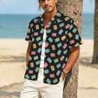 Colourful Cassettes Men's Crinkle Hawaiian Shirt