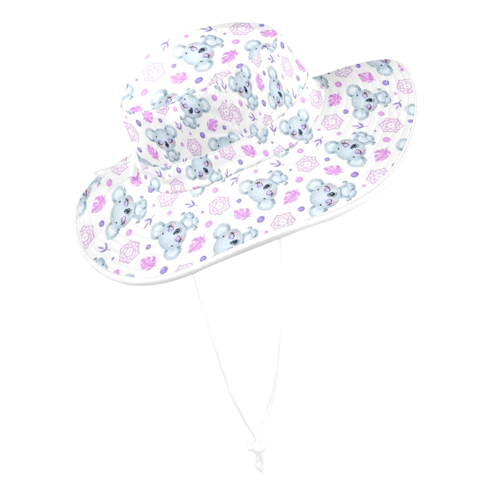 Zen Koala Wide Brim Bucket Hat Wide Brim Bucket Hat animal Australia Printed Offshore