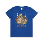 Stay Weird, Guitar Playing Frog On A Snail Kid's AS Colour T-shirt Bright Royal Kids Youth T-shirt animal Music Printed In Australia