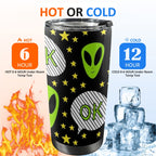Alien OK - 20oz Mobile Tumbler with Lid (Black Lock) 20oz Travel Mug Printed Offshore Sci Fi