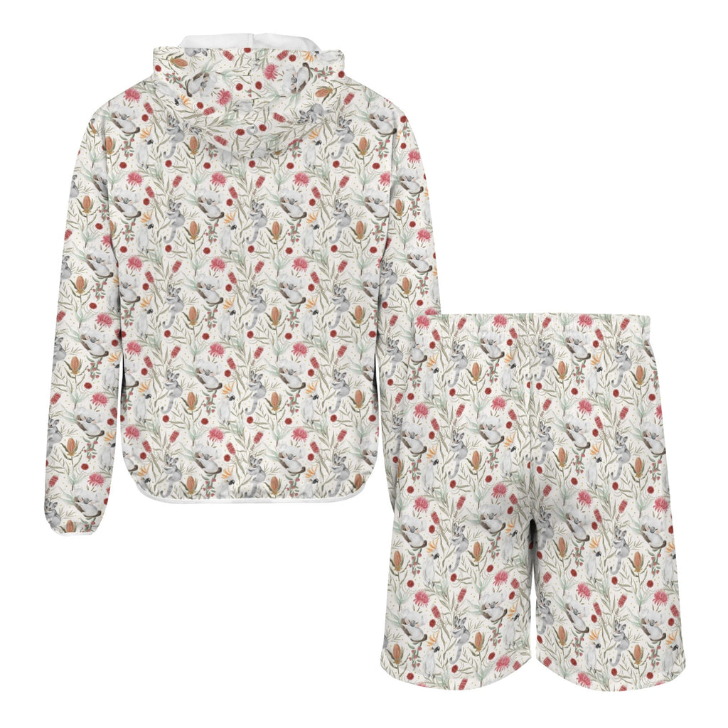 Australian Plants And Animals Men's Lightweight Sun Hoodie & Shorts Set