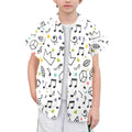 Music Time Senior Kids Hawaiian Shirt Senior Kids Hawaiian Shirt 8-15 Music Printed Offshore