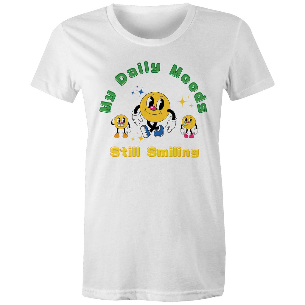 My Daily Moods - Womens T-shirt White Womens T-shirt Printed In Australia