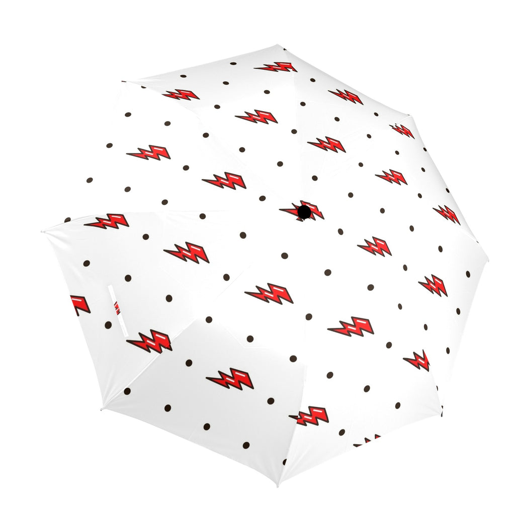 Red Lightning - Semi-Automatic Foldable Umbrella (Model U12) One Size Semi-Automatic Foldable Umbrella (U12)