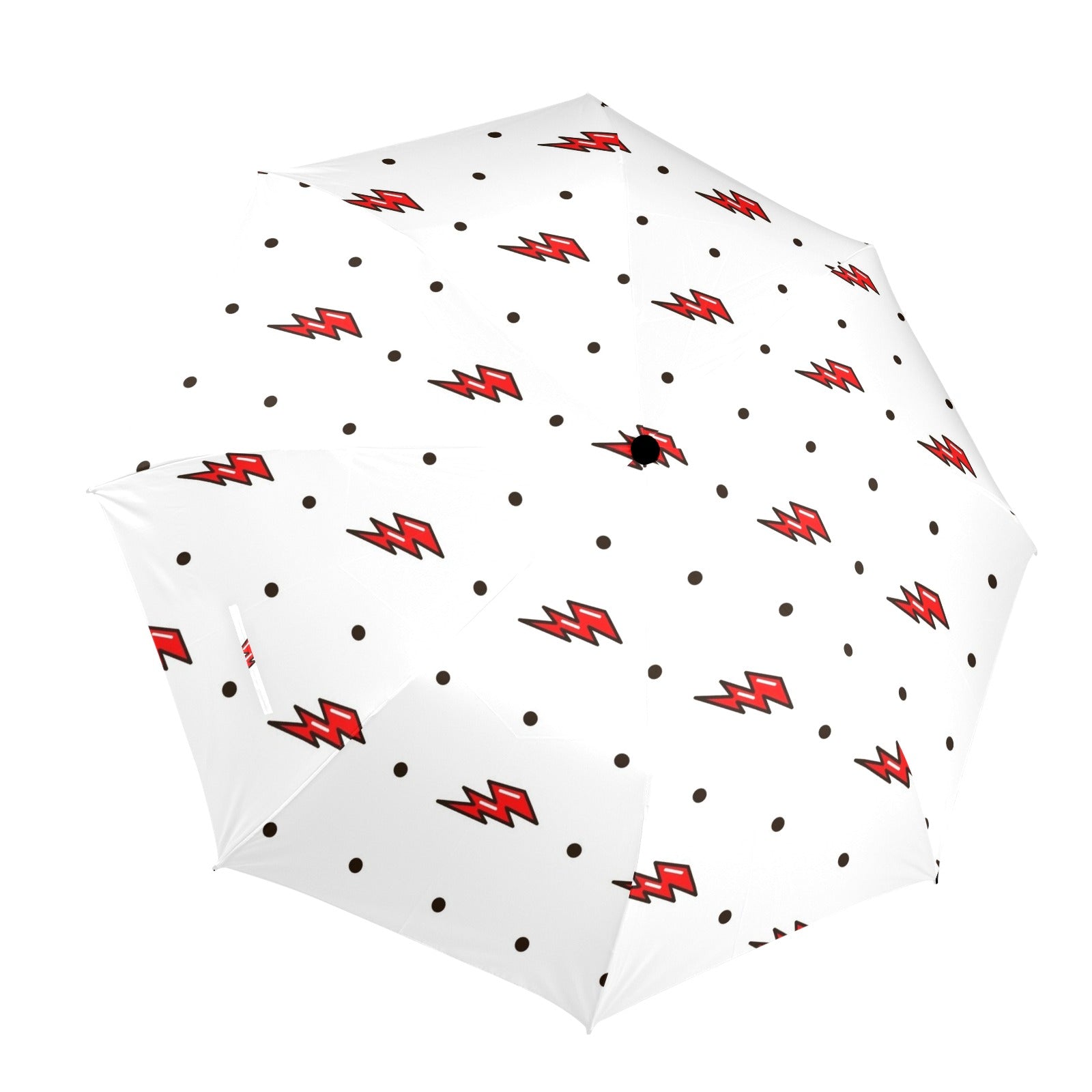 Red Lightning - Semi-Automatic Foldable Umbrella (Model U12) One Size Semi-Automatic Foldable Umbrella (U12)