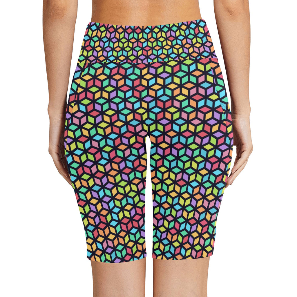 Tesselate Women's Bike Shorts With Side Pockets Women's Bike Shorts Printed Offshore