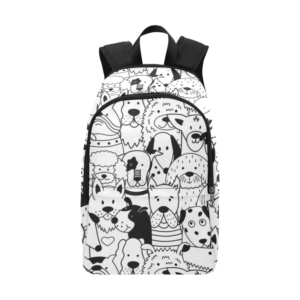 Black And White Dogs - Fabric Backpack