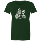 Alien Bigfoot Heart Hands - Womens T-shirt Forest Green Womens T-shirt Love Printed In Australia Sci Fi
